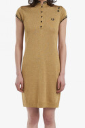 Fred Perry Ladies Amy Winehouse Metallic Knitted Dress Gold