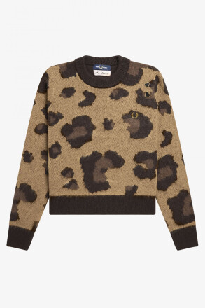 Fred Perry Amy Winehouse Ladies Jumper Tonal Leopard