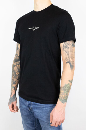 Fred Perry Embroidered T-Shirt Black White