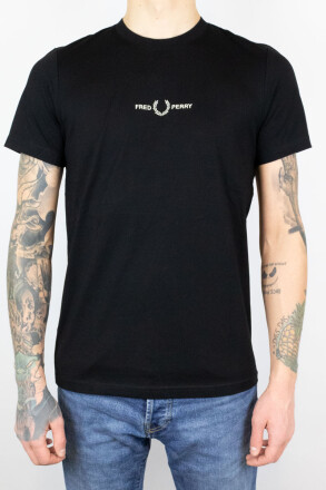 Fred Perry T-Shirt Embroidered Black