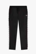 Fred Perry Taped Track Pants Black White