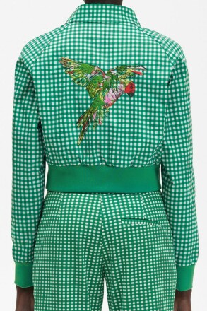 Fred Perry Amy Winehouse Gingham Jacket Embroidered FP Green