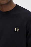 Fred Perry Classic Crew Neck Jumper Black Champagne