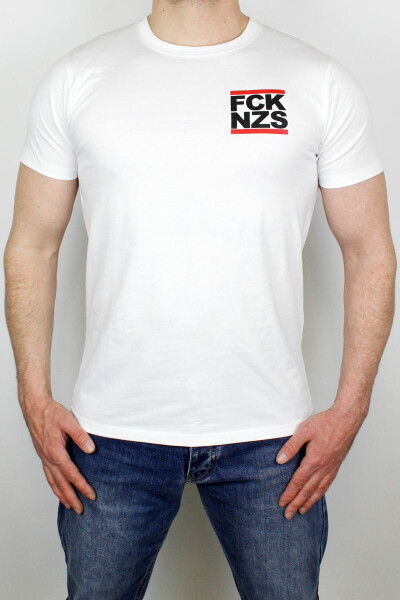 True Rebel T-Shirt FCK NZS Pocket Print White 5XL