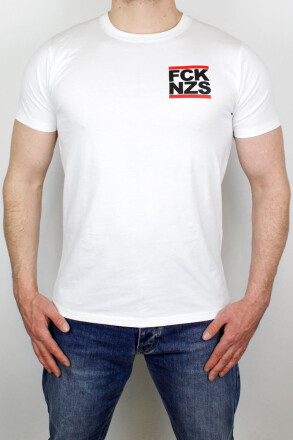 True Rebel T-Shirt FCK NZS Pocket Print White 5XL