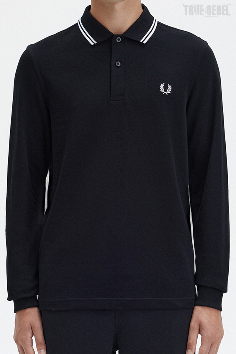 Fred Perry Longsleeve Polo Twin Tipped Black