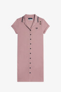 Fred Perry Amy Winehouse Pique Dress Button Thru Dusty Rose