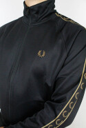 Fred Perry Track Jacket Contrast Tape Black Shaded Stone