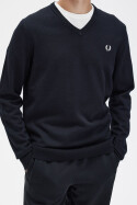 Fred Perry V Neck Jumper Classic Black