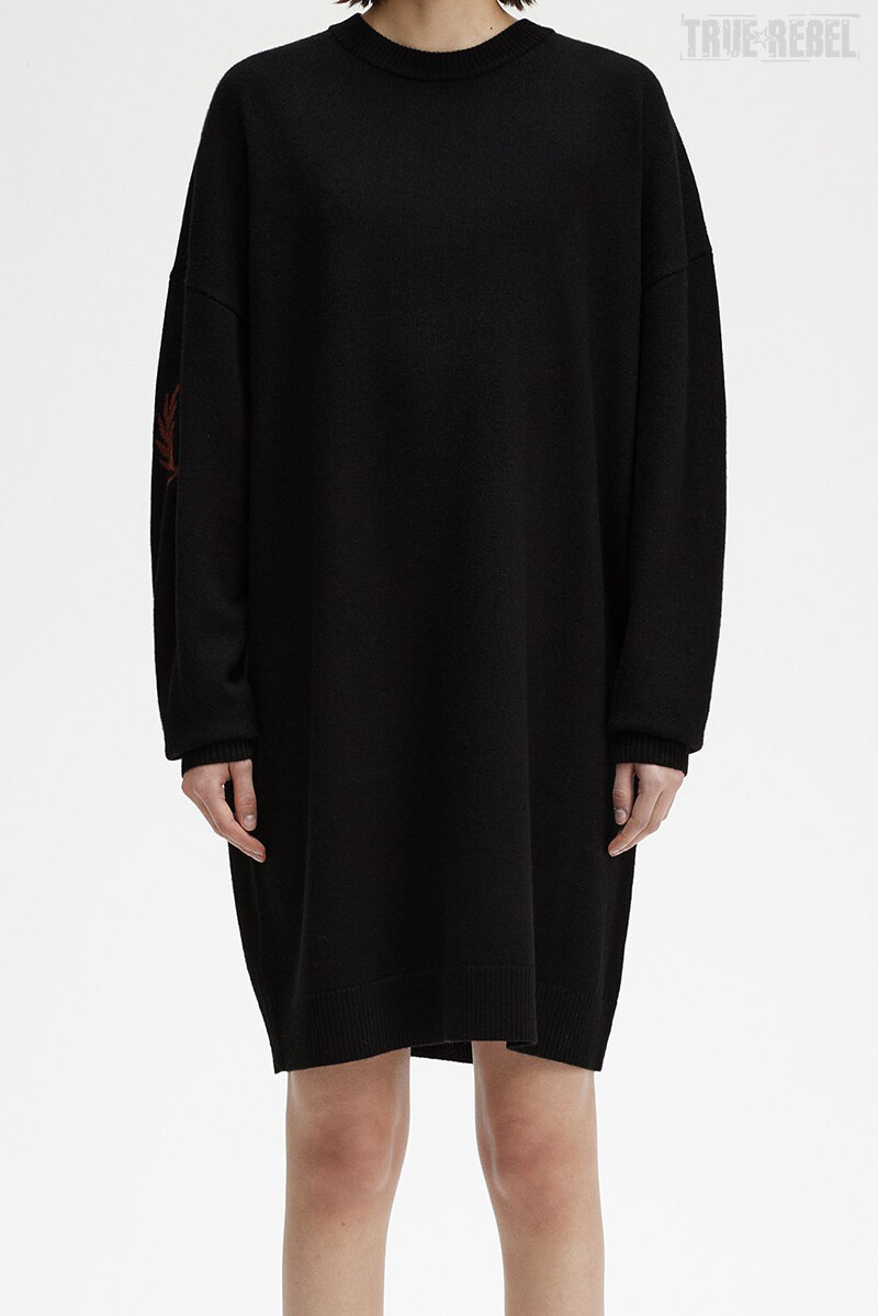 Fred Perry Knitted Dress Laurel Wreath Black
