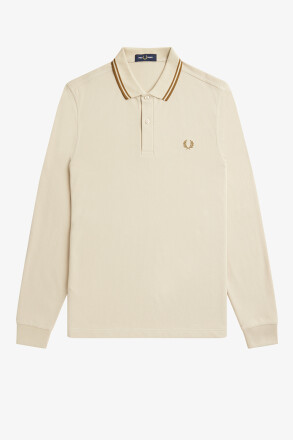 Fred Perry Longsleeve Polo Twin Tipped Oatmeal