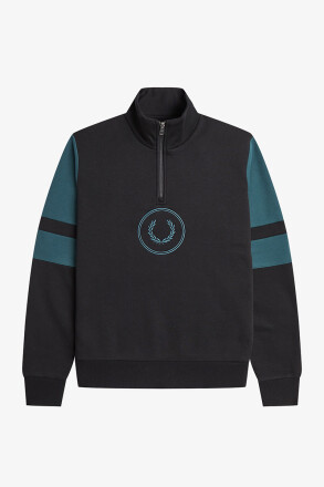 Fred Perry Halfzip Sweater Colourblock Black