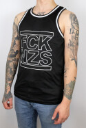 True Rebel Mesh Tank FCK NZS Outline Black