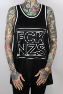 True Rebel Mesh Tank FCK NZS Outline Black