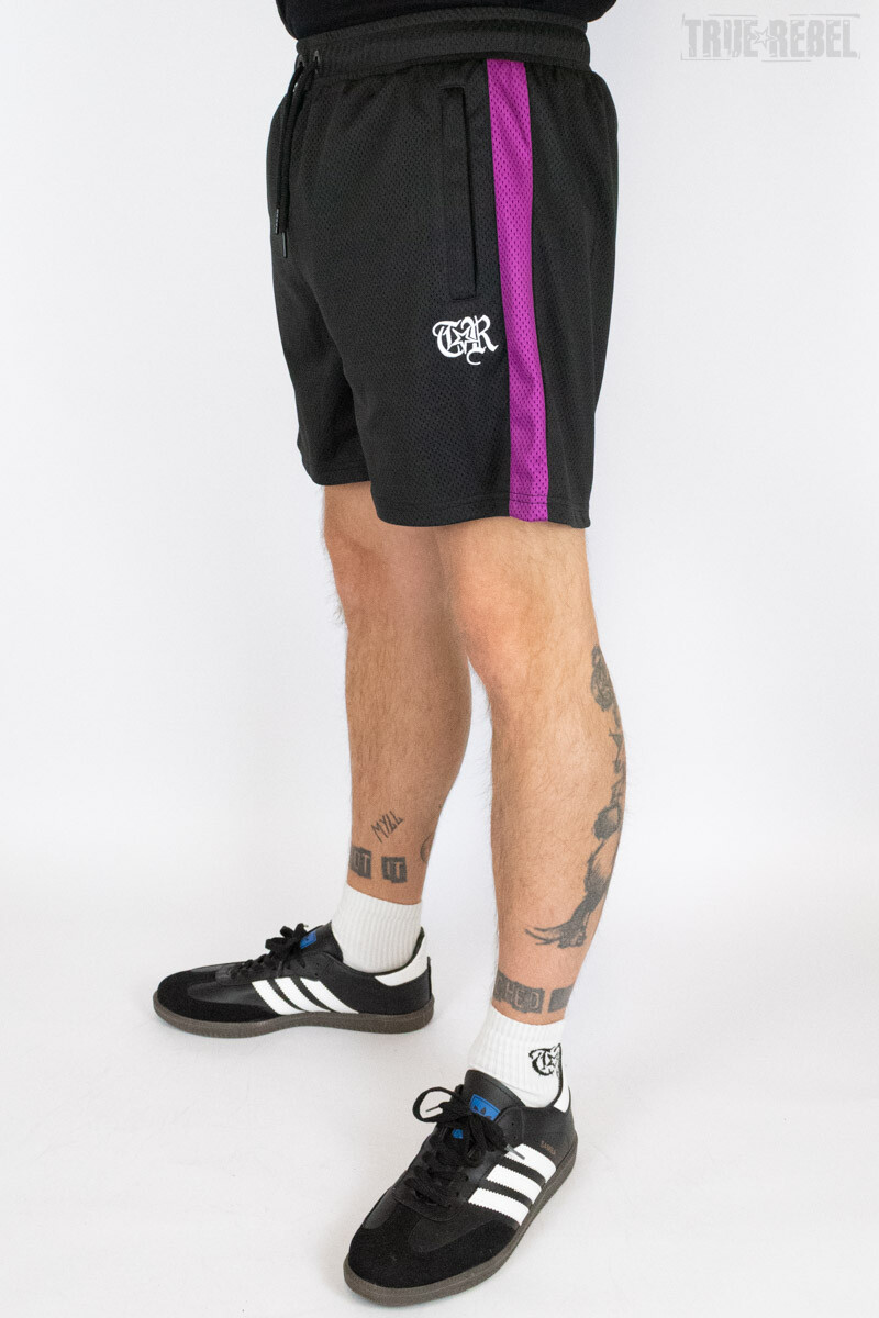 True Rebel Mesh Shorts Black Purple