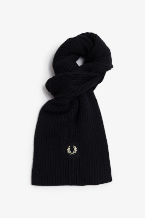 Fred Perry Patch Brand Rib Scarf Black