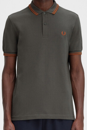 Fred Perry Polo Shirt Twin Tipped Field Green Nutflake