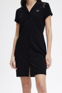 Fred Perry Amy Winehouse Pique Shirt Dress Button Through Black