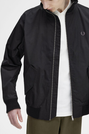 Fred Perry Knitted Rib Tennis Bomber Jacket Black