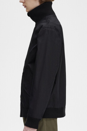 Fred Perry Knitted Rib Tennis Bomber Jacket Black