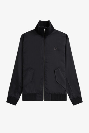 Fred Perry Knitted Rib Tennis Bomber Jacket Black