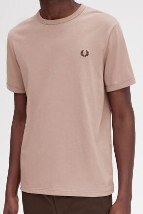 Fred Perry Ringer T-Shirt Dark Pink