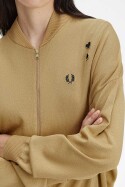 Fred Perry Ladies Amy Winehouse Bomber Jacket Metallic Knitted Gold