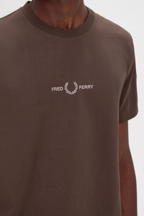 Fred Perry T-Shirt Embroidered Burnt Tobaco
