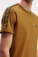 Fred Perry Ringer T-Shirt Contrast Tape Dark Caramel Shaded Stone