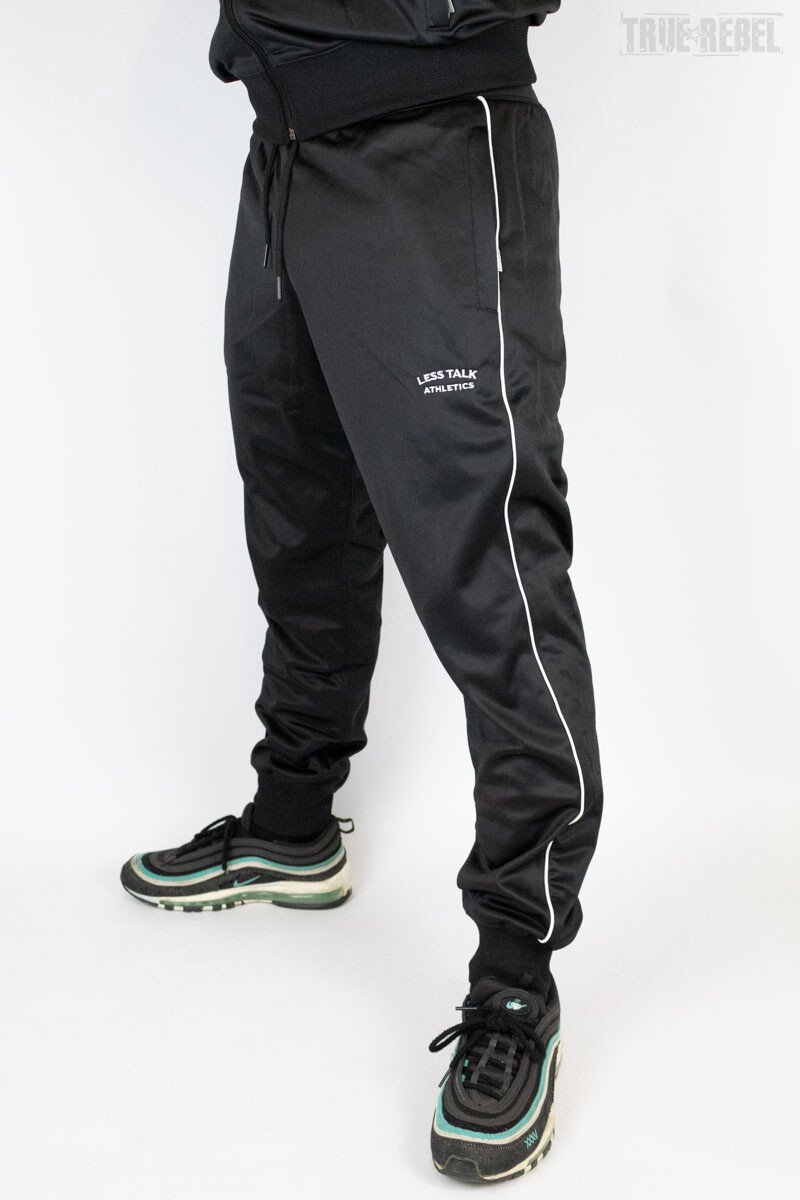 Less Talk Athletics Piped Trackpants Black