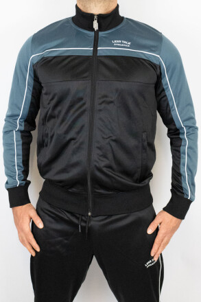 Less Talk Athletics Piped Trackjacket Black Petrol