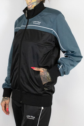 Less Talk Athletics Piped Trackjacket Black Petrol