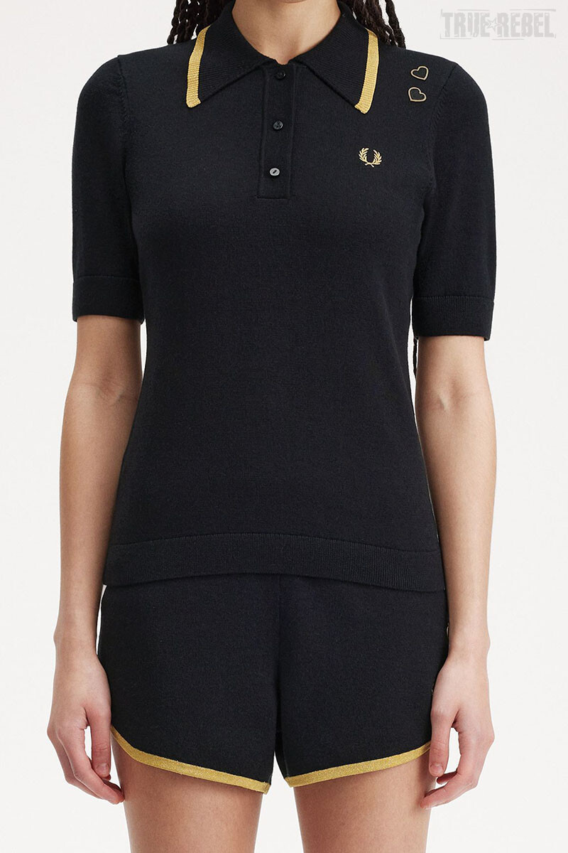 Fred Perry Amy Knitted Shirt Black