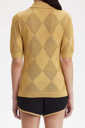 Fred Perry Amy Argyle Knitted Shirt 1964 Gold