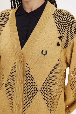 Fred Perry Amy Winehouse Argyle Knitted Cardigan 1964 Gold