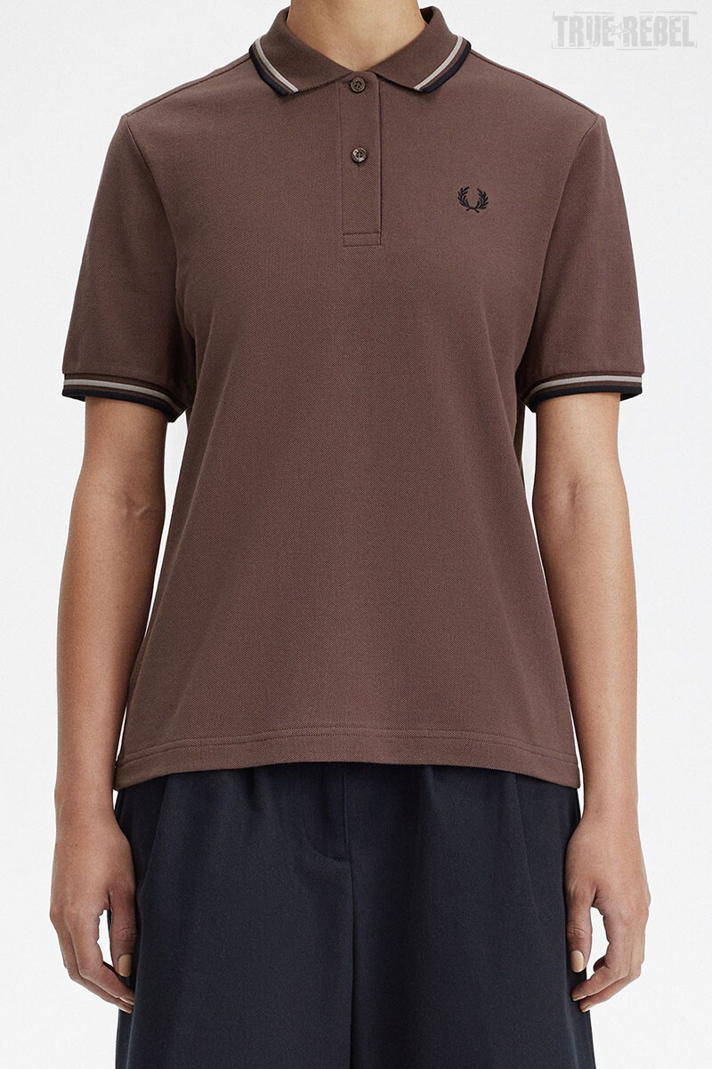Fred Perry Ladies Polo Twin Tipped Carrington Brick