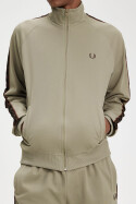 Fred Perry Track Jacket Contrast Tape Warm Grey Brick