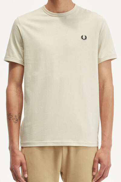 Fred Perry Ringer T-Shirt Oatmeal Black
