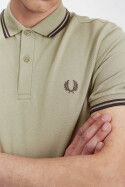 Fred Perry Polo Shirt Twin Tipped Warm Grey Brick