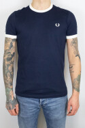 Fred Perry Taped Ringer T-Shirt Carbon Blue White