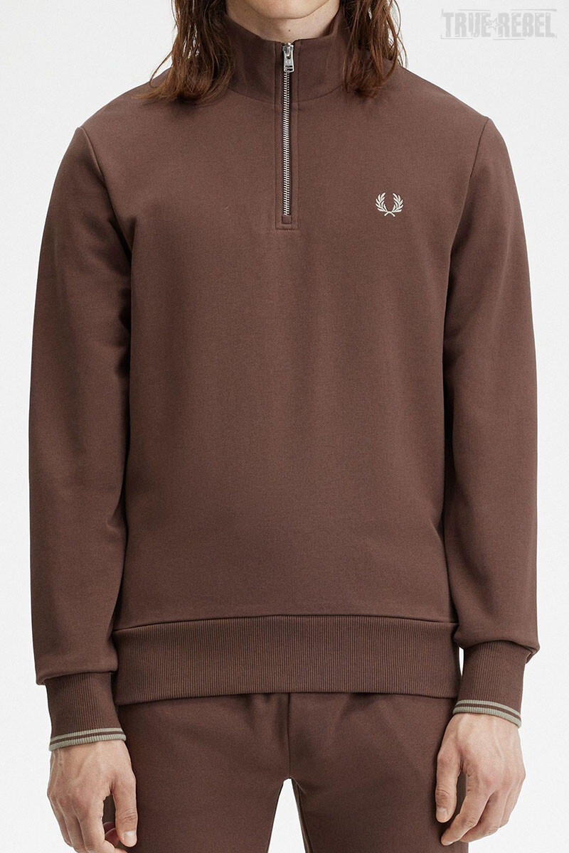Fred Perry Halfzip Sweater Brick