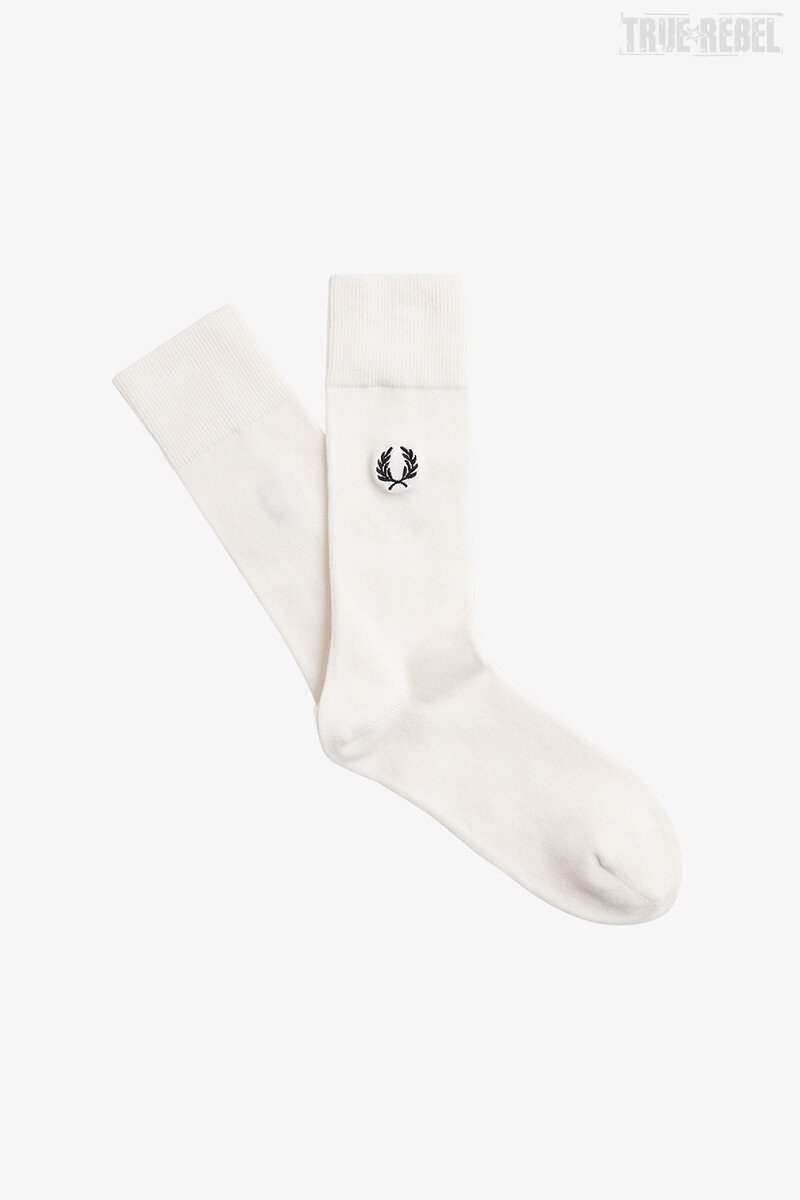 Fred Perry Classic Laurel Wreath Socks Snow White Black