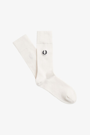 Fred Perry Classic Laurel Wreath Socks Snow White Black