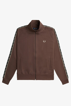Fred Perry Track Jacket Contrast Tape Brick Warm Grey