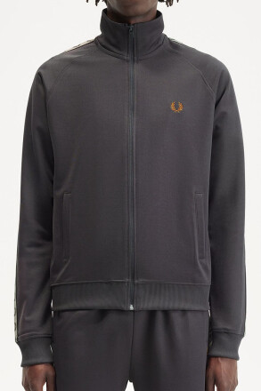 Fred Perry Track Jacket Contrast Tape Anchor Grey