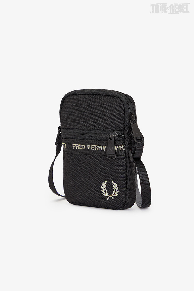 Fred Perry Taped Side Bag Black Warm Grey