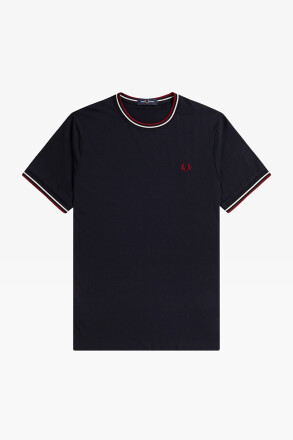 Fred Perry T-Shirt Twin Tipped Navy Snow White