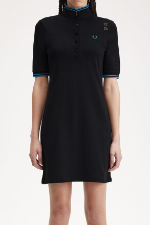 Fred Perry Amy Winehouse Tipped Pique Dress Black