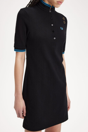Fred Perry Amy Winehouse Tipped Pique Dress Black