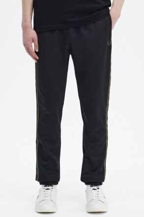 Fred Perry Trackpants Contrast Taped Black Warm Grey